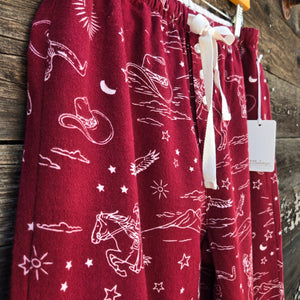 PJ Salvage - Hold Your Horses Flannel Pants - Port