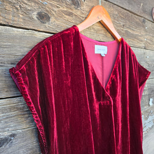 Dear John - Kristen Velvet Top - Beaujolais Burgundy