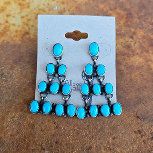 Turquoise Chandelier Earrings - Sheila Tso