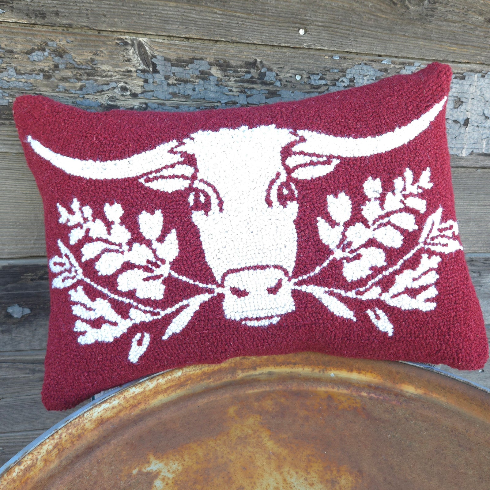 Pillow - Junk Gypsy Red Longhorn