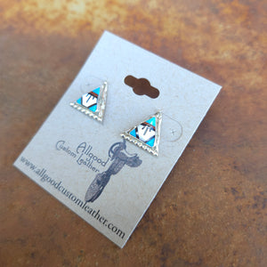 Zuni Inlay Triangle Earrings