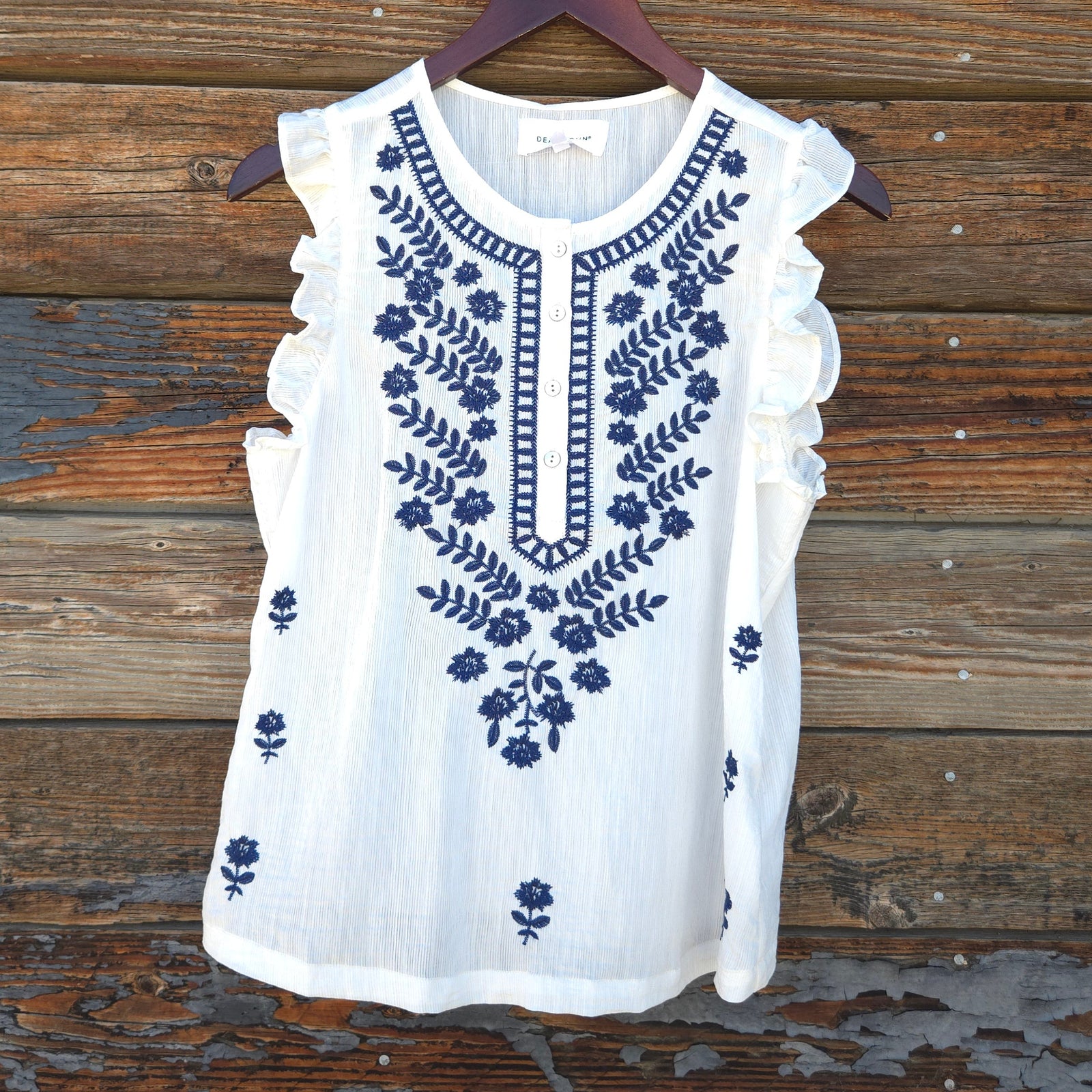 Dear John Denim - Nicola Blouse - Egret Embroidery