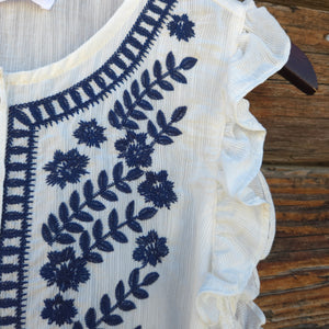 Dear John Denim - Nicola Blouse - Egret Embroidery