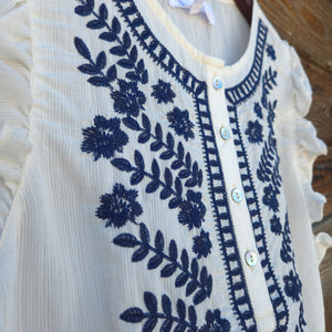 Dear John Denim - Nicola Blouse - Egret Embroidery