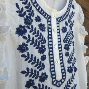 Dear John Denim - Nicola Blouse - Egret Embroidery