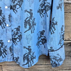 Cotton and Rye - Cactus Rose Buckaroo Cowgirl Denim Shirt