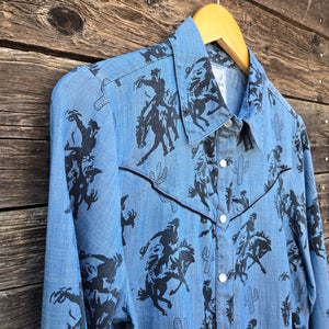 Cotton and Rye - Cactus Rose Buckaroo Cowgirl Denim Shirt