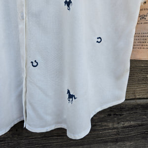 Cotton and Rye - Wild and Lucky Horses and Horseshoes - Blue