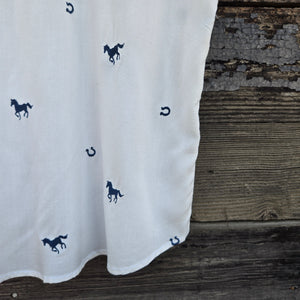 Cotton and Rye - Wild and Lucky Horses and Horseshoes - Blue