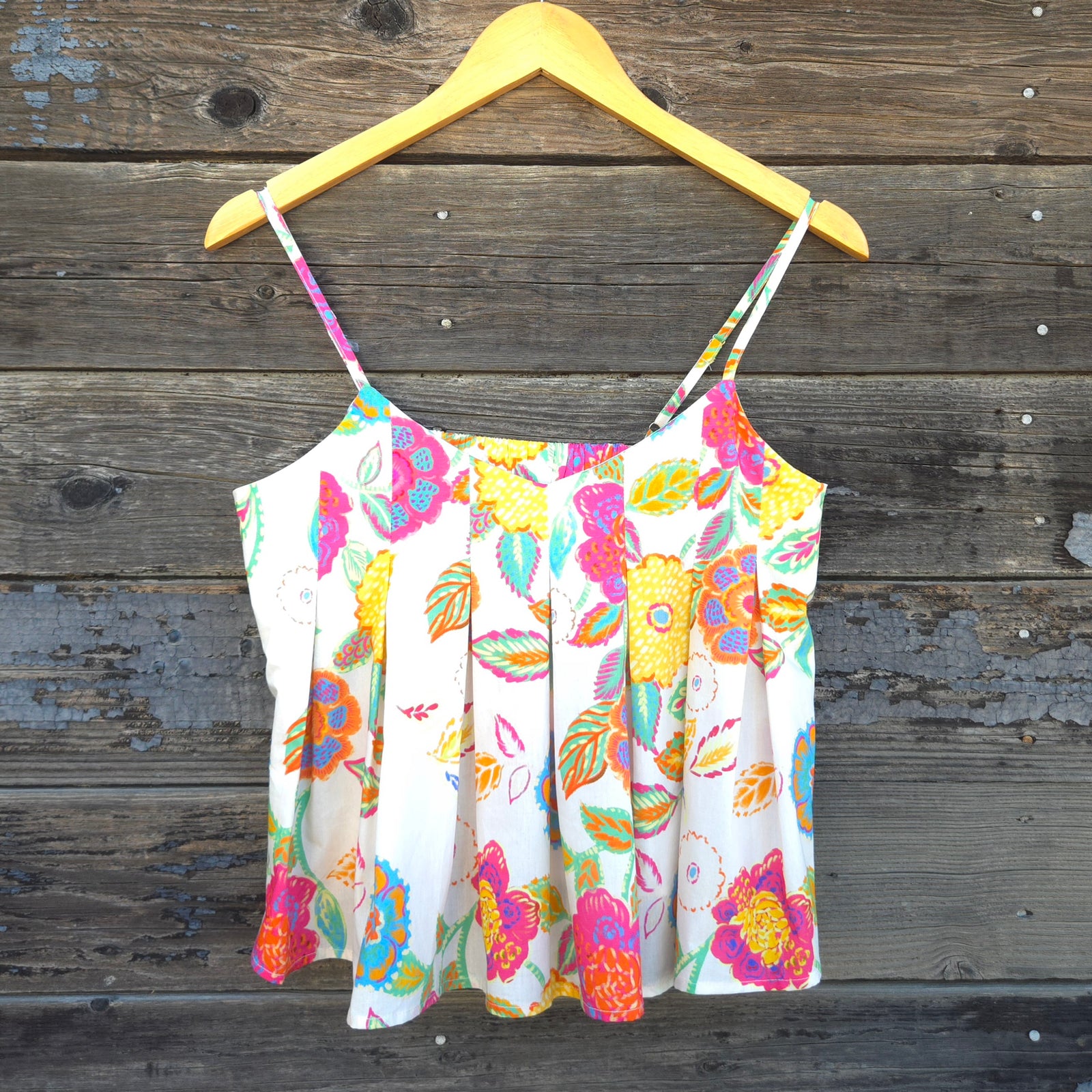 THML - Floral Spaghetting Strap Tank Top