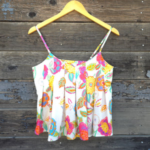 THML - Floral Spaghetting Strap Tank Top