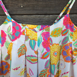 THML - Floral Spaghetting Strap Tank Top