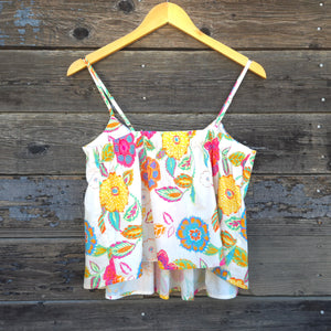 THML - Floral Spaghetting Strap Tank Top