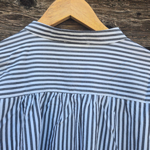 Oddi - Striped Short Sleeved Blouse - Black and White