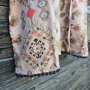 Oddi - Southwest Floral Blouse - Tan