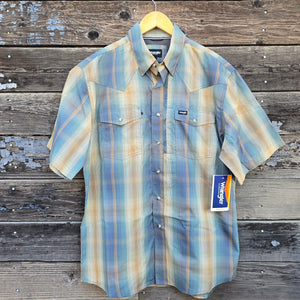 Wrangler ATG Short Sleeve Shirt - Turbulence Hombre Plaid