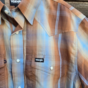 Wrangler ATG Short Sleeve Shirt - Sepia Ombre Plaid