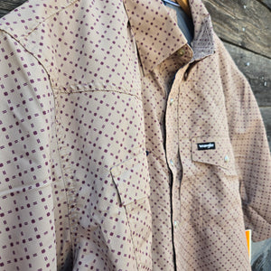 Wrangler ATG Short Sleeve Shirt - Tan Print