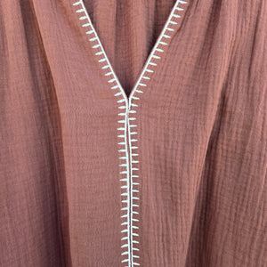 Vine & Love - Brown Embroidered Blouse