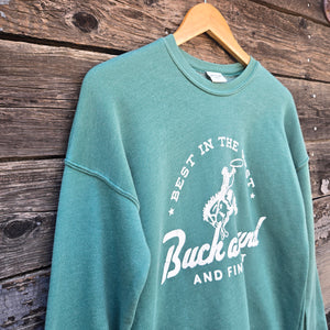 "Best in the West" - Mineral Wash Sweatshirt - Green