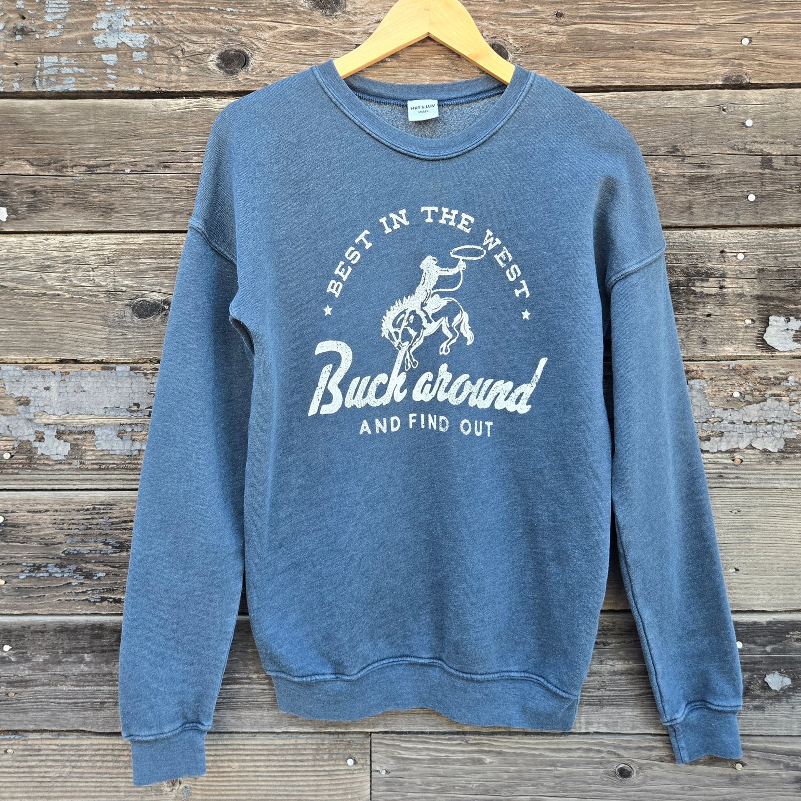 "Best in the West" - Mineral Wash Sweatshirt - Navy