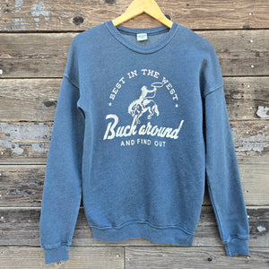 "Best in the West" - Mineral Wash Sweatshirt - Navy