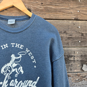"Best in the West" - Mineral Wash Sweatshirt - Navy