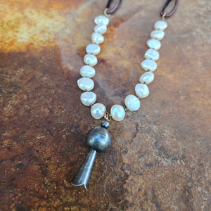 J. Forks - Freshwater Pearl and Blossom Necklace