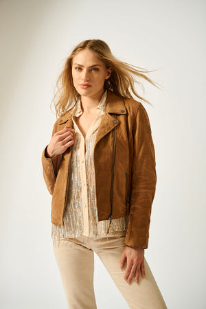 Star Spangled Leather Jacket - Cognac Nubuck