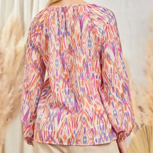 Savanna Jane - Pink Long Sleeved Floral Embroidered Blouse