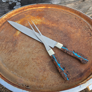 Santa Fe Stoneworks - Carving Set - Turquoise Veined