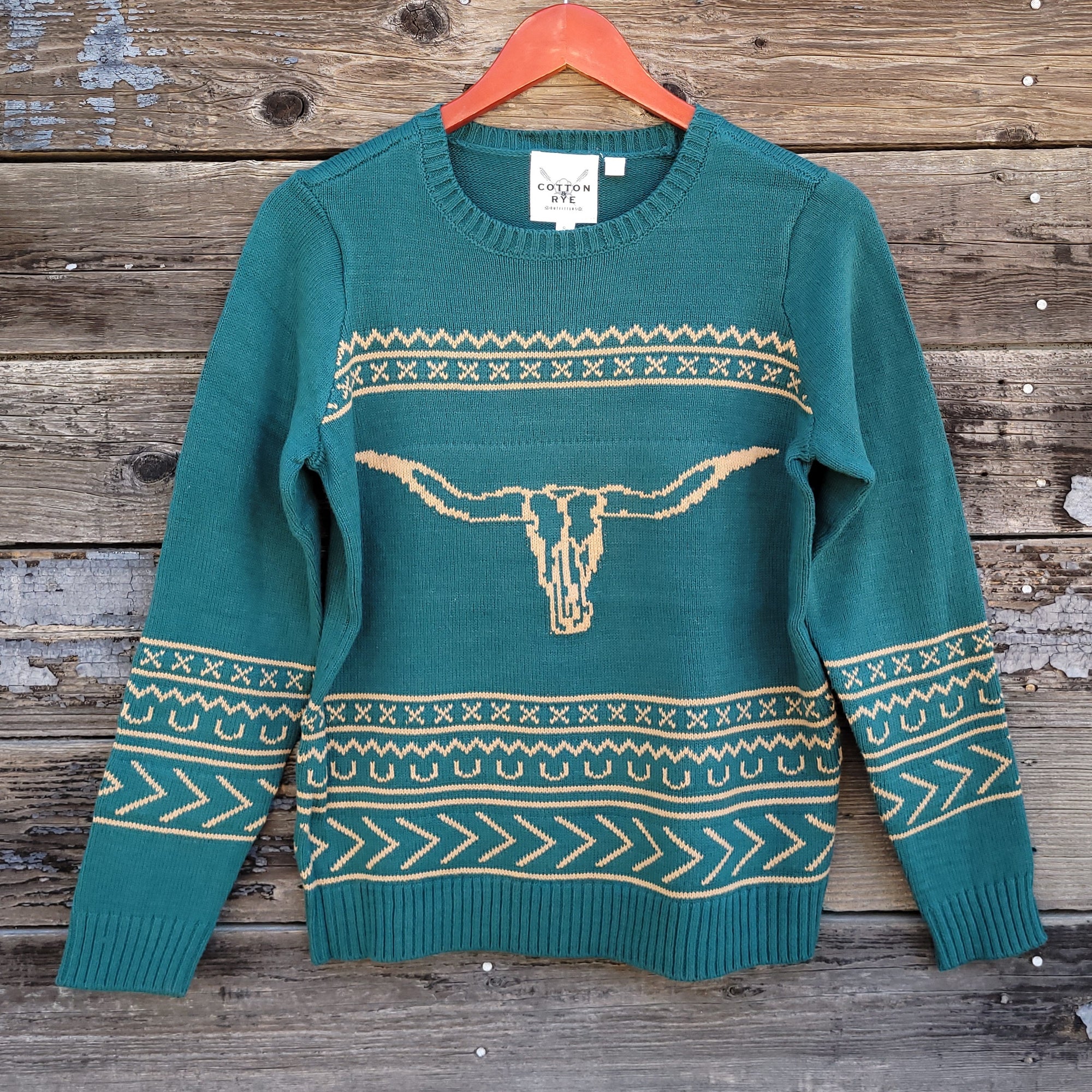 Cotton and Rye - Longhorn Sweater - Spruce Green