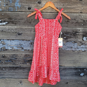 Cotton and Rye - Girl's Red Floral Dress