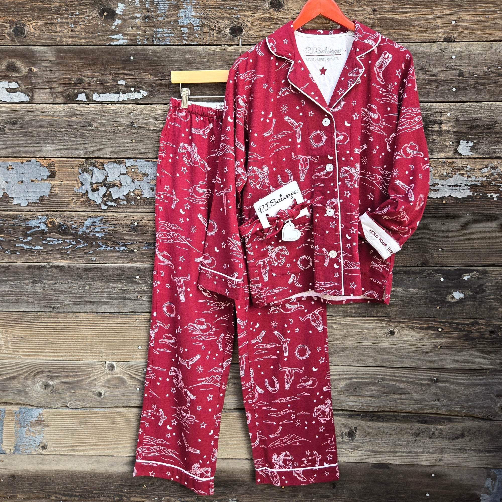 PJ Salvage - Hold Your Horses Flannel Set - Port