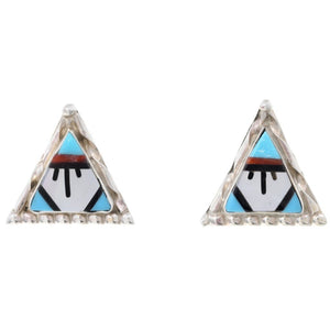 Zuni Inlay Triangle Earrings
