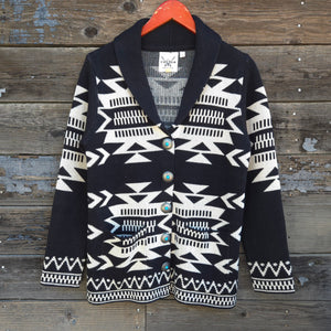 Cotton and Rye - Black and White Southwestern Cardigan