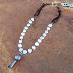 J. Forks - Freshwater Pearl and Blossom Necklace