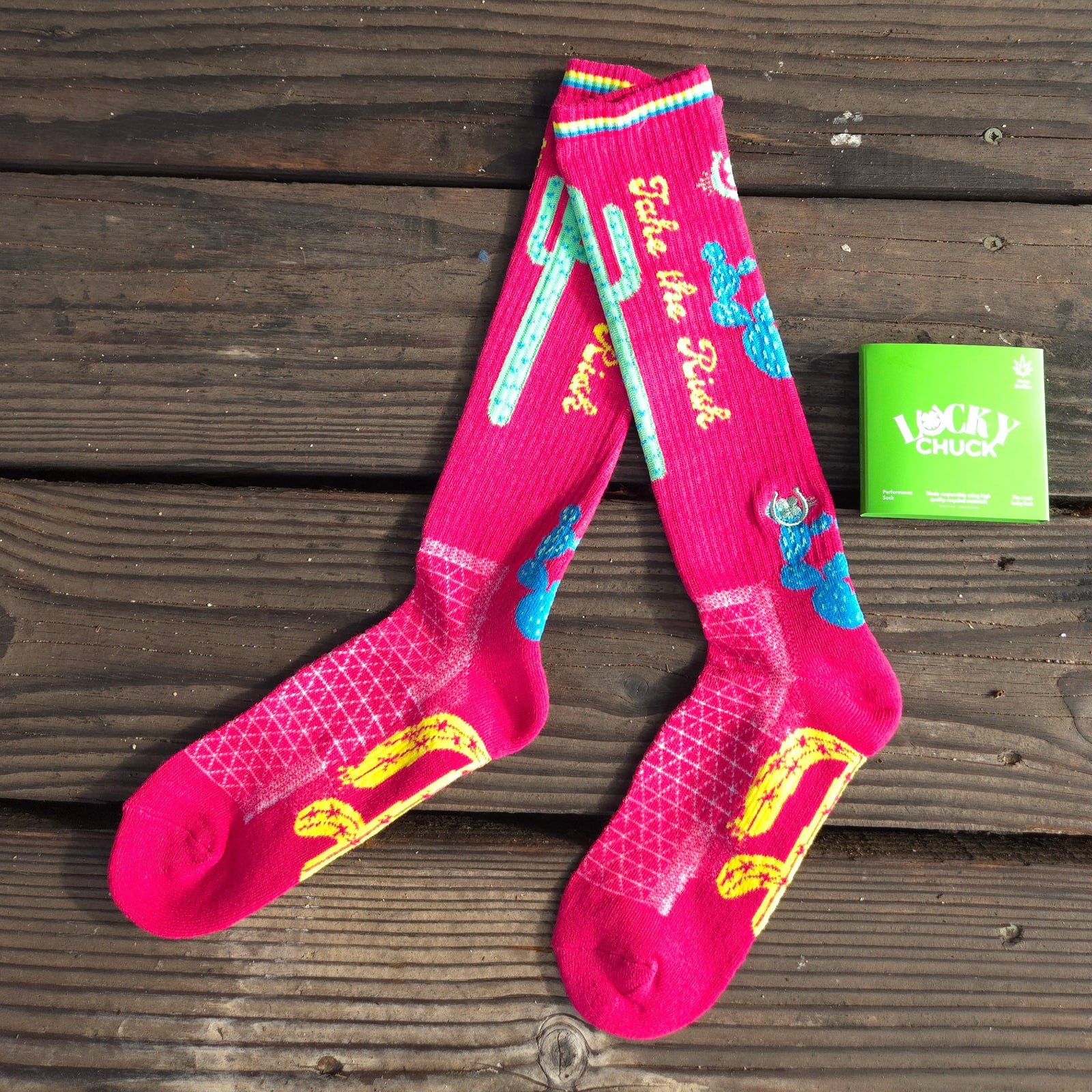 Lucky Chuck Socks - Take the Risk - Hot Pink