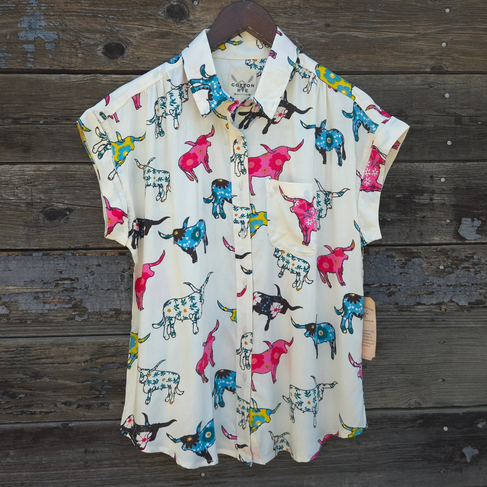 Cotton and Rye - Floral Arty Longhorn Shirt