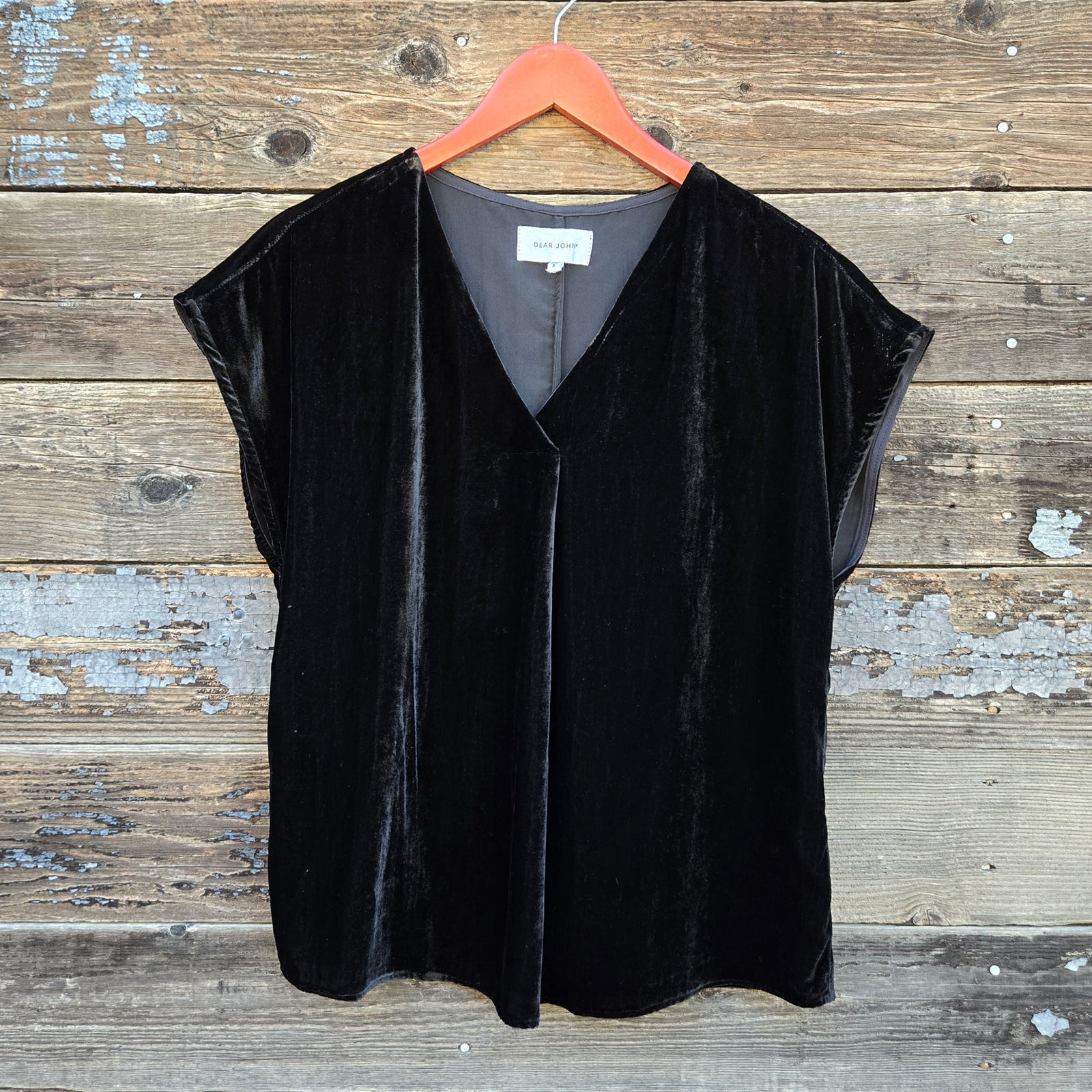 Dear John - Kristen Velvet Top - Black