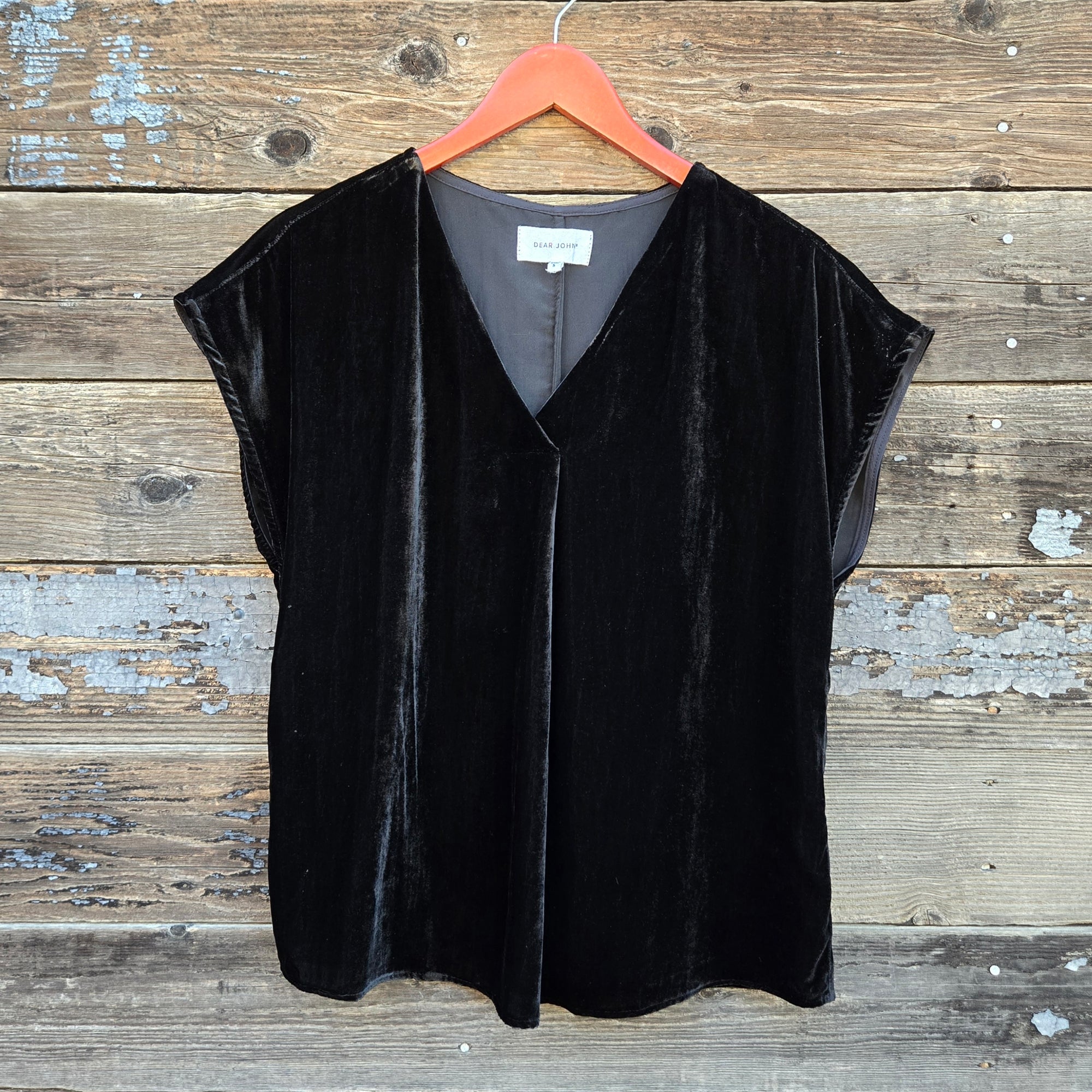 Dear John - Kristen Velvet Top - Black