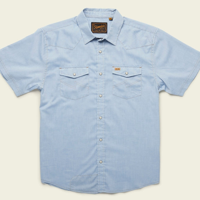 Howler Brothers - H Bar B Short Sleeve Snap Shirt - Faded Blue Oxford