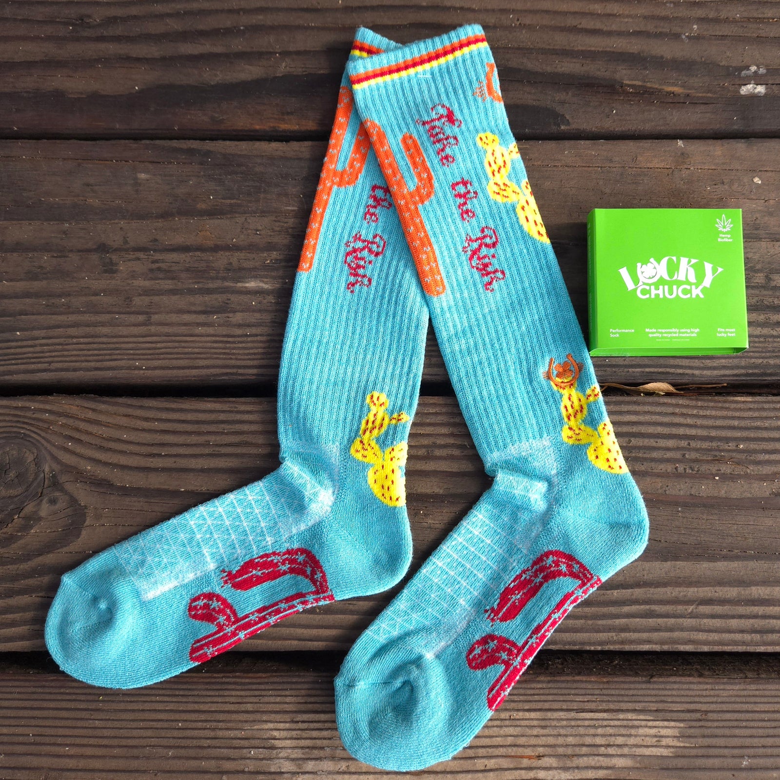 Lucky Chuck Socks - Take the Risk - Turquoise