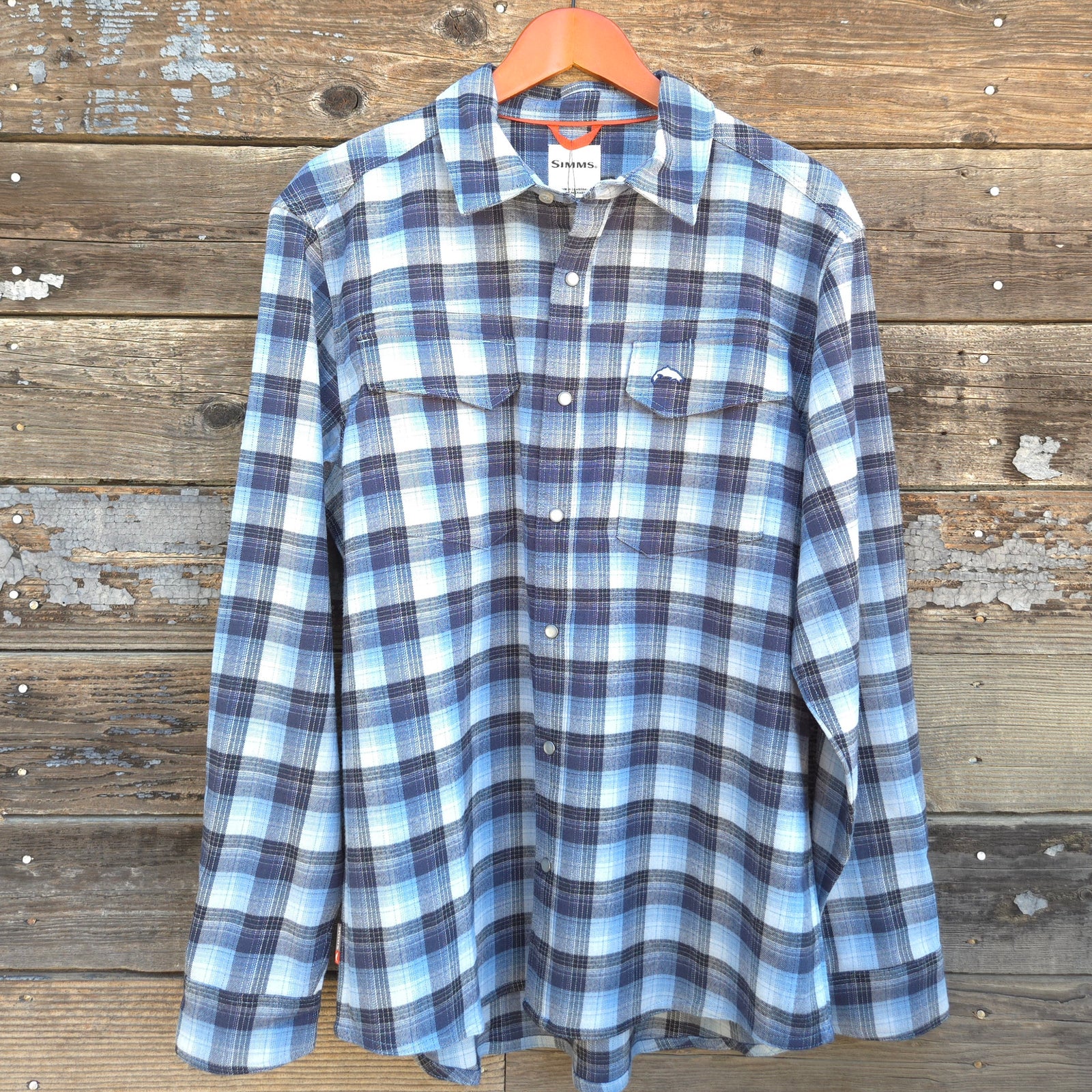 Simms - Gallatin Flannel Shirt - Steel Blue Plaid