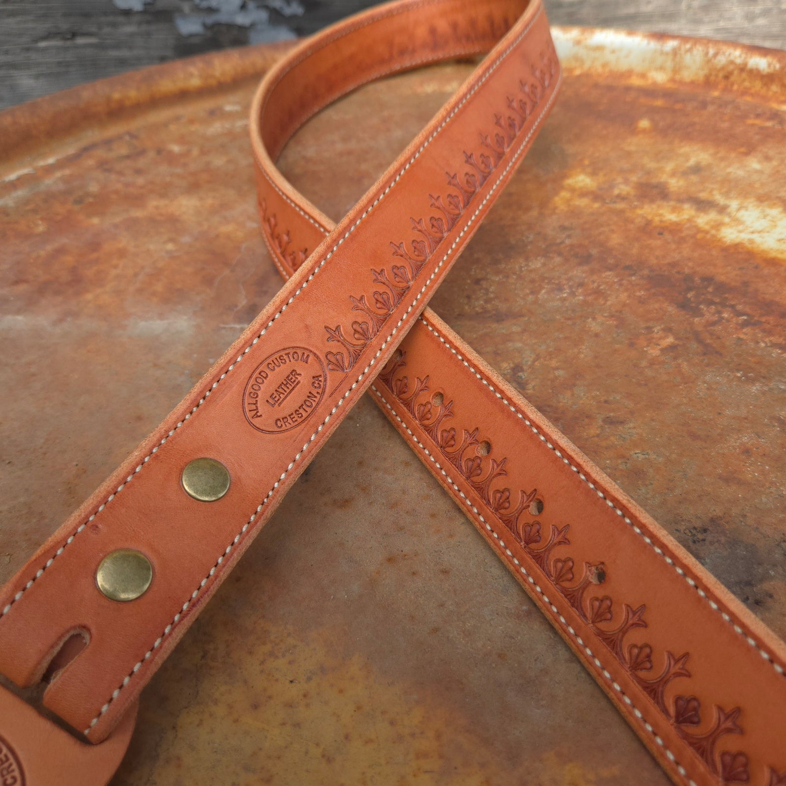 Belt - Las Cruces 1 1/2" Border Stamp