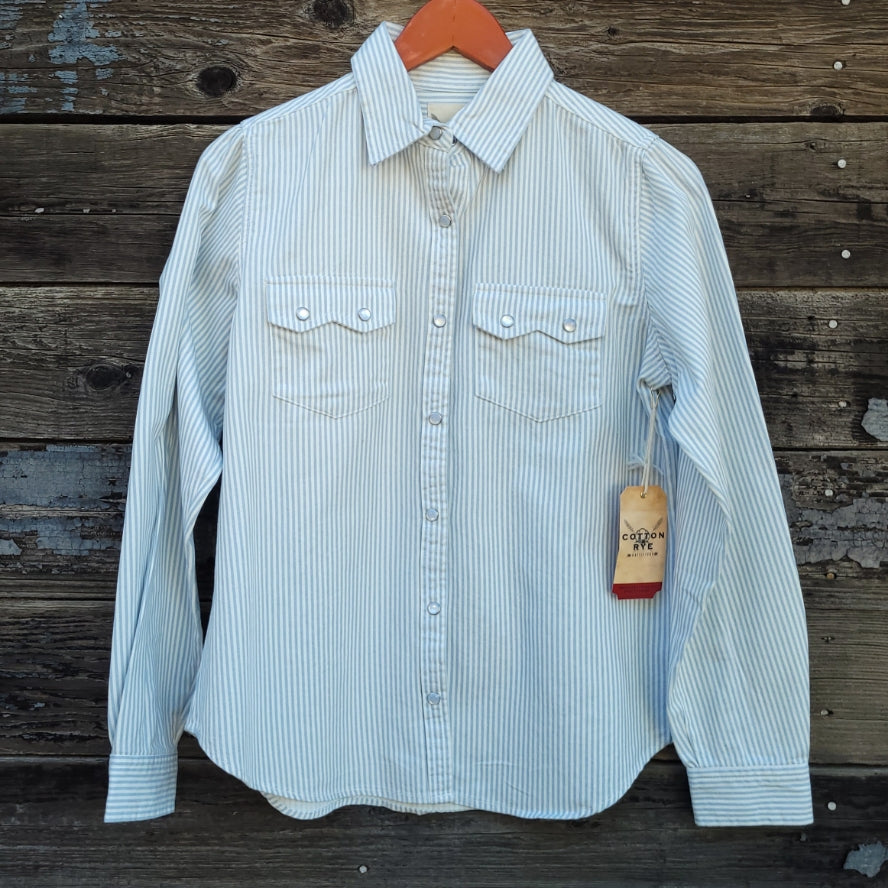 Cotton and Rye - Light Blue Pinstripe Western Blouse