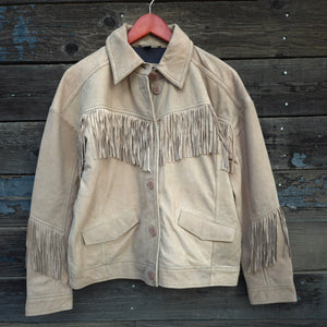 Western Fringe Leather Jacket - Tan