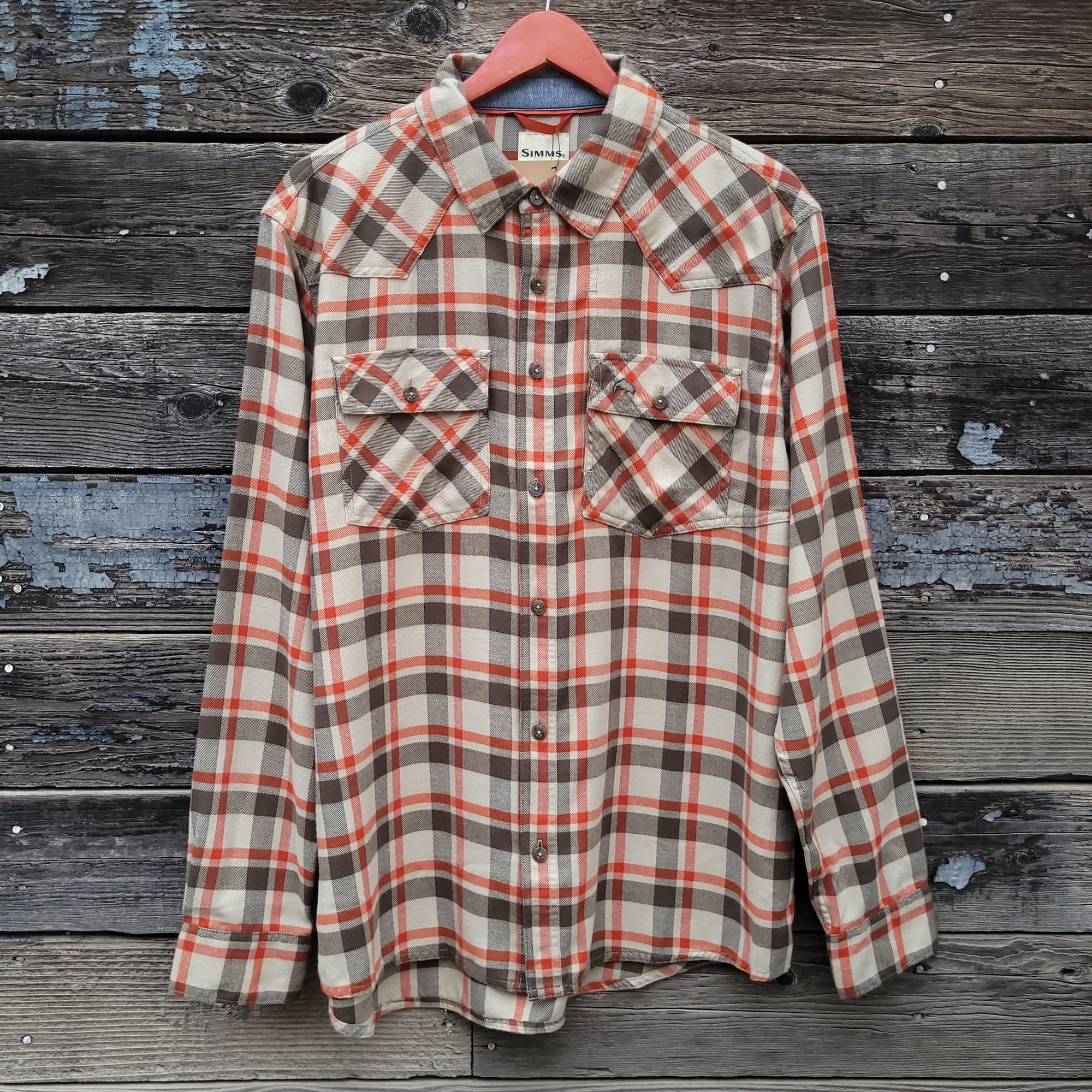 Simms - Santee Flannel - Red Stone Shadow Box Plaid