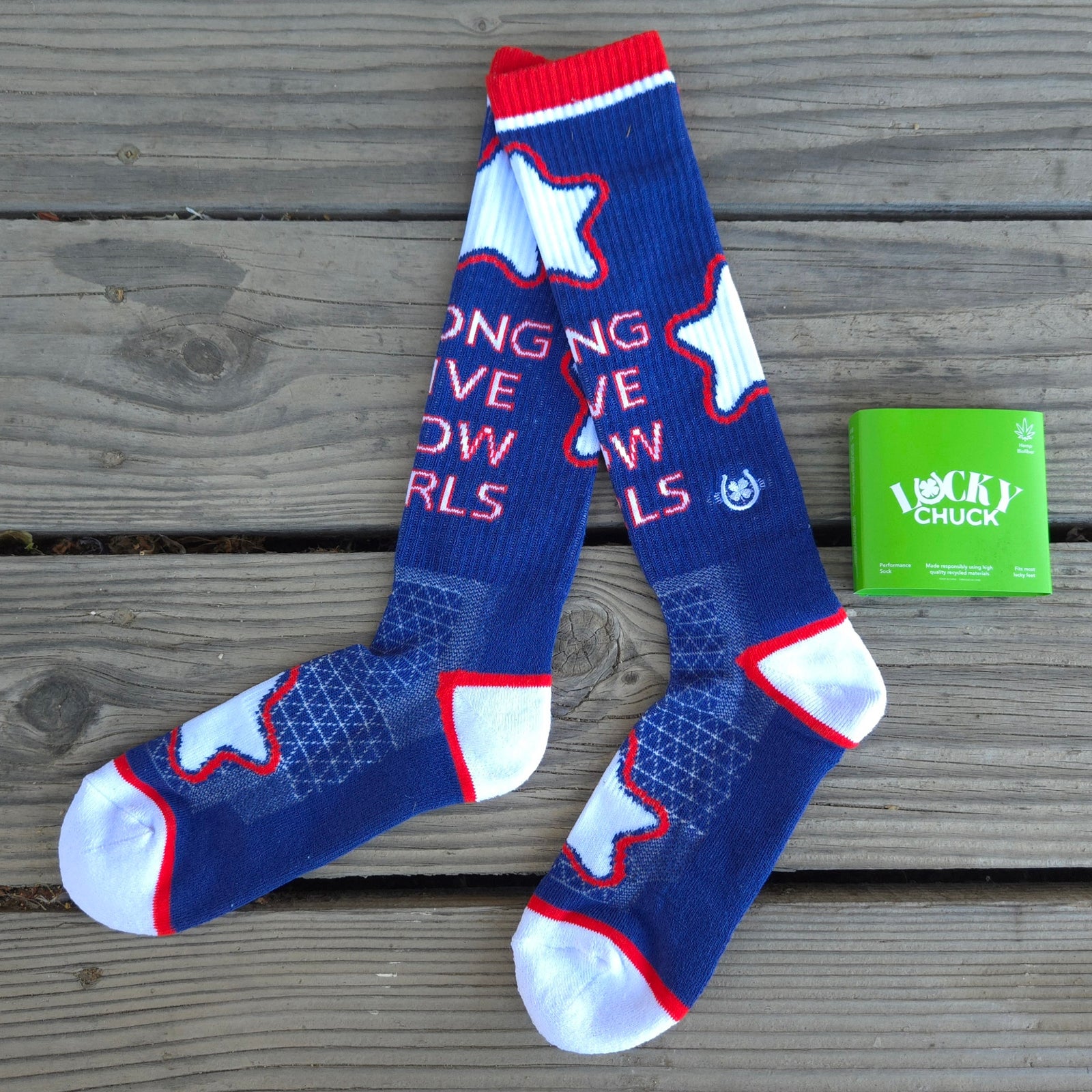 Lucky Chuck Socks - Long Live Cowgirls - Patriotic