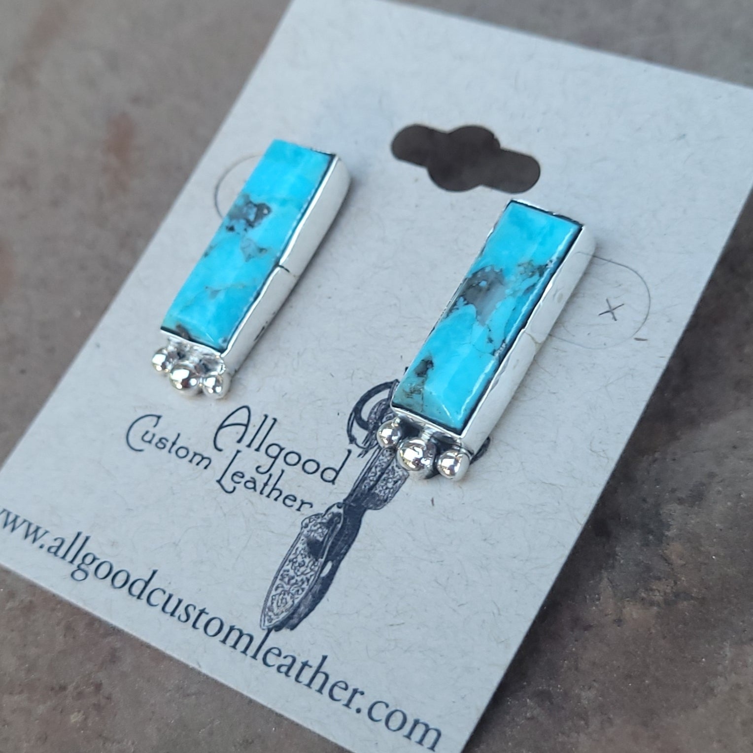 Kingman Turquoise Rectangle Earrings